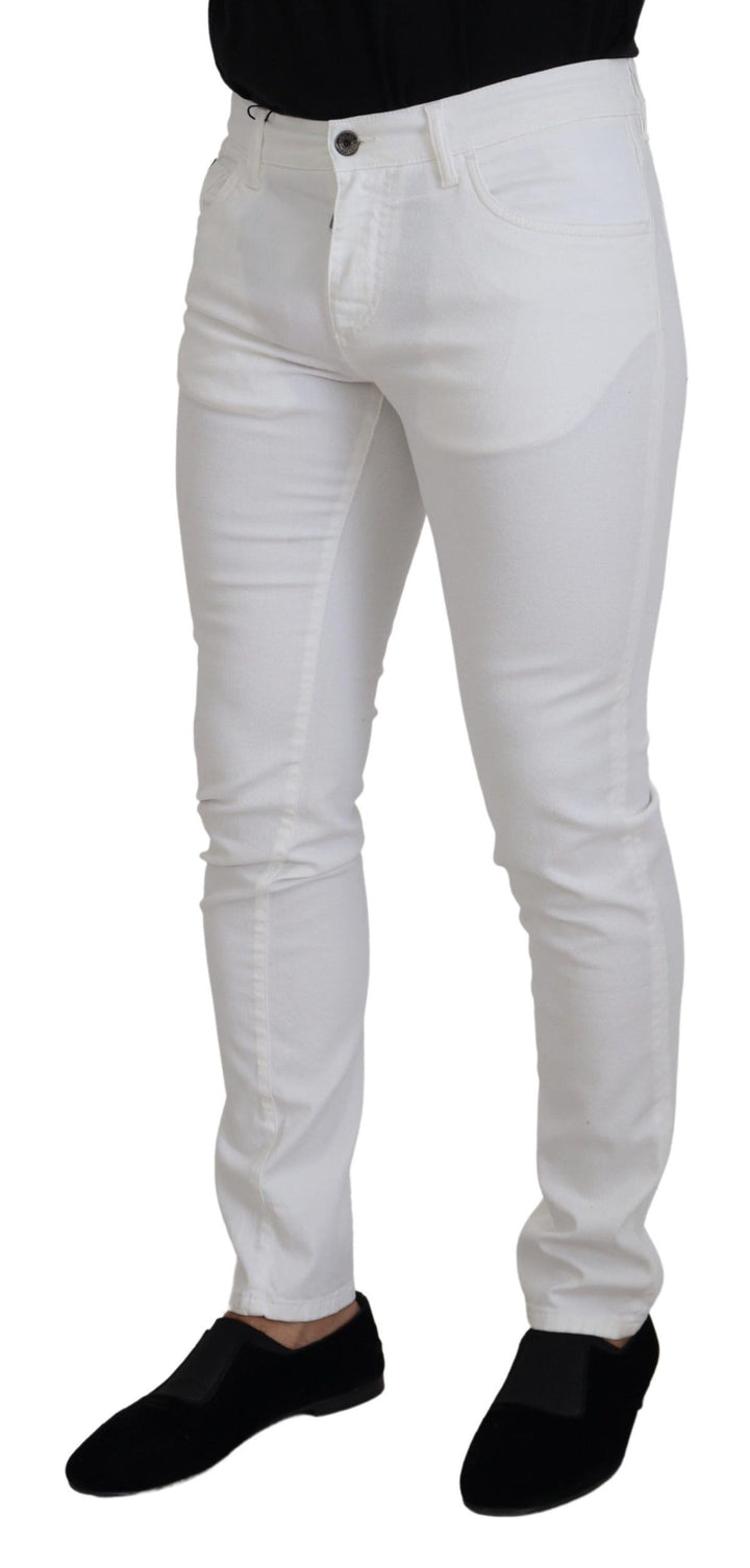 Dolce &amp; Gabbana Sample Sale Dolce &amp; Gabbana White Slim Skinny Stretch Cotton Denim Jeans - | Designer outlet