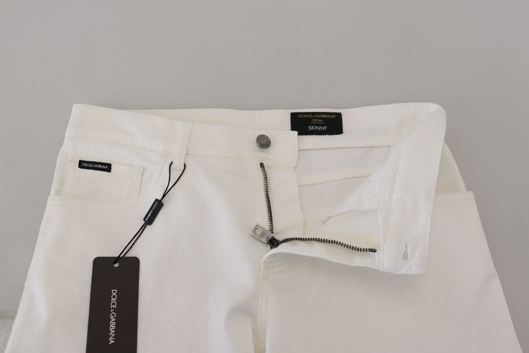 Dolce &amp; Gabbana Sample Sale Dolce &amp; Gabbana White Slim Skinny Stretch Cotton Denim Jeans - | Designer outlet