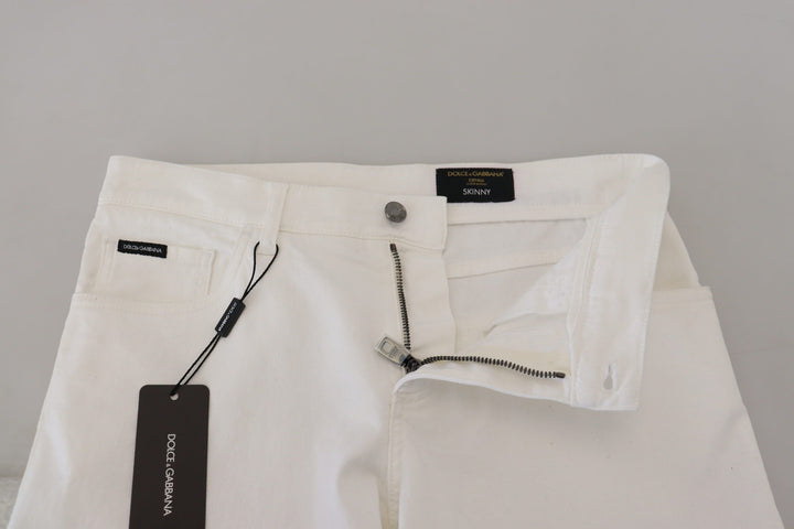 Dolce &amp; Gabbana Sample Sale Dolce &amp; Gabbana White Slim Skinny Stretch Cotton Denim Jeans - | Designer outlet