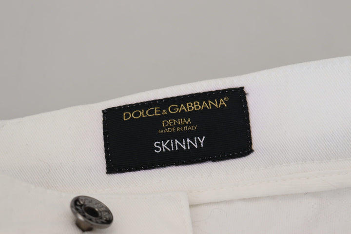 Dolce &amp; Gabbana Sample Sale Dolce &amp; Gabbana White Slim Skinny Stretch Cotton Denim Jeans - | Designer outlet