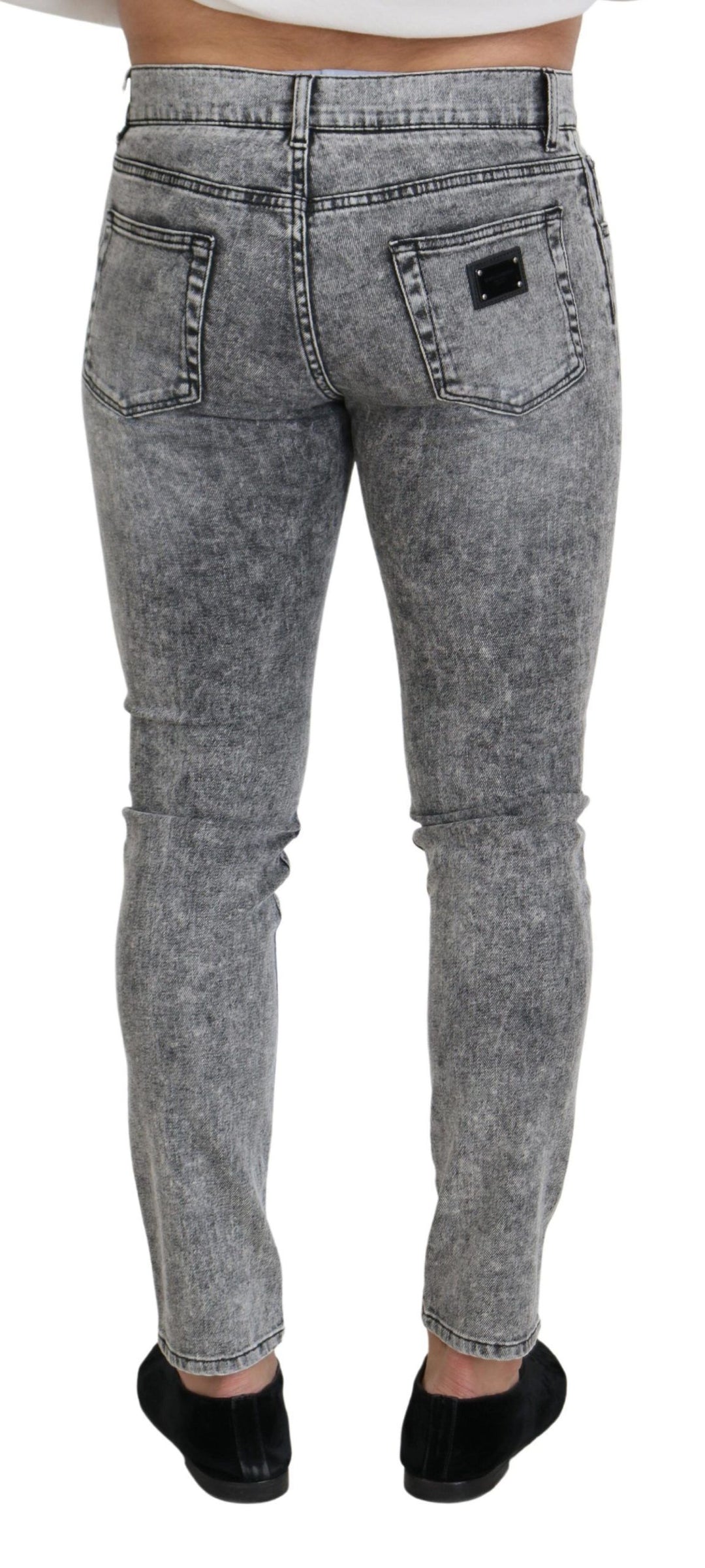 Dolce &amp; Gabbana Sample Sale Dolce &amp; Gabbana Gray Slim Fit Wash Stretch Cotton Denim Jeans - | Designer outlet