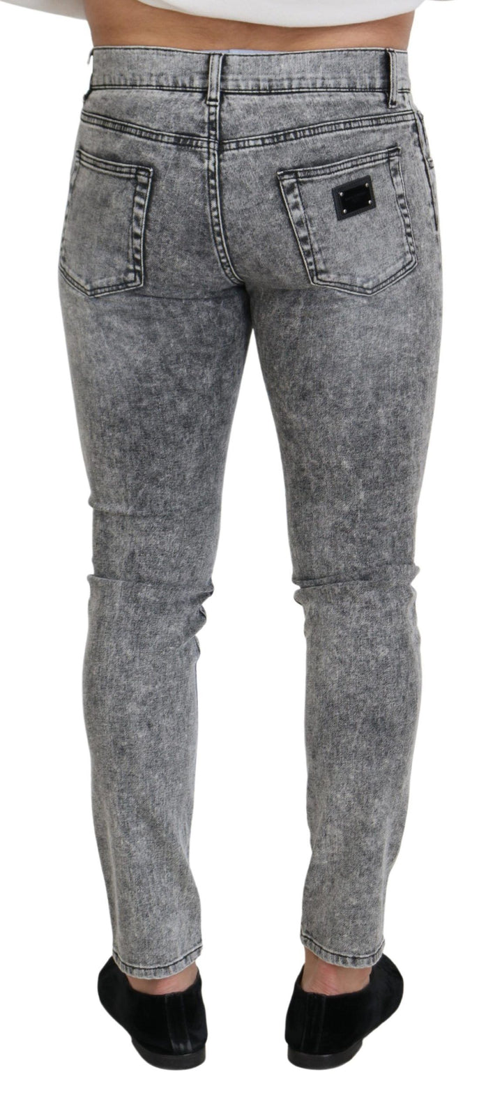 Dolce &amp; Gabbana Sample Sale Dolce &amp; Gabbana Gray Slim Fit Wash Stretch Cotton Denim Jeans - | Designer outlet