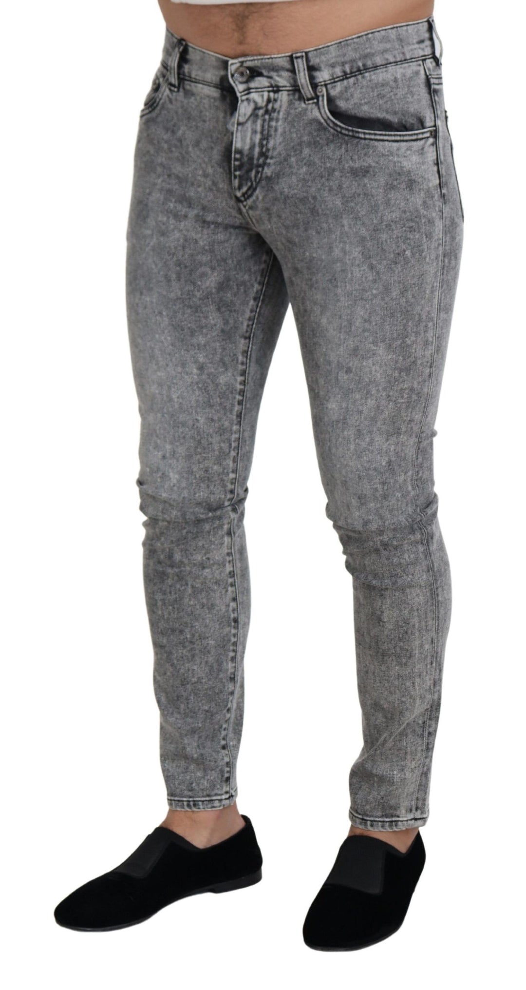 Dolce &amp; Gabbana Sample Sale Dolce &amp; Gabbana Gray Slim Fit Wash Stretch Cotton Denim Jeans - | Designer outlet