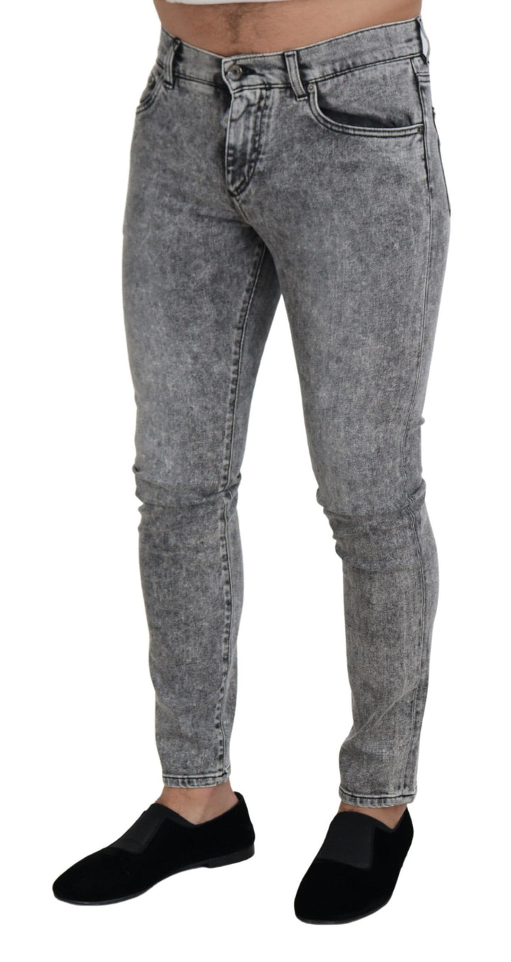 Dolce &amp; Gabbana Sample Sale Dolce &amp; Gabbana Gray Slim Fit Wash Stretch Cotton Denim Jeans - | Designer outlet