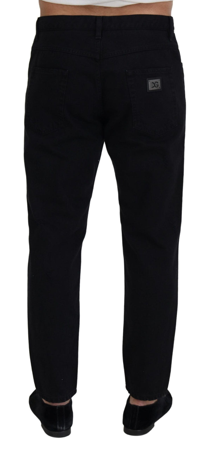 Dolce &amp; Gabbana Sample Sale Dolce &amp; Gabbana Black Loose Regular Torn Cotton Jeans - | Designer outlet