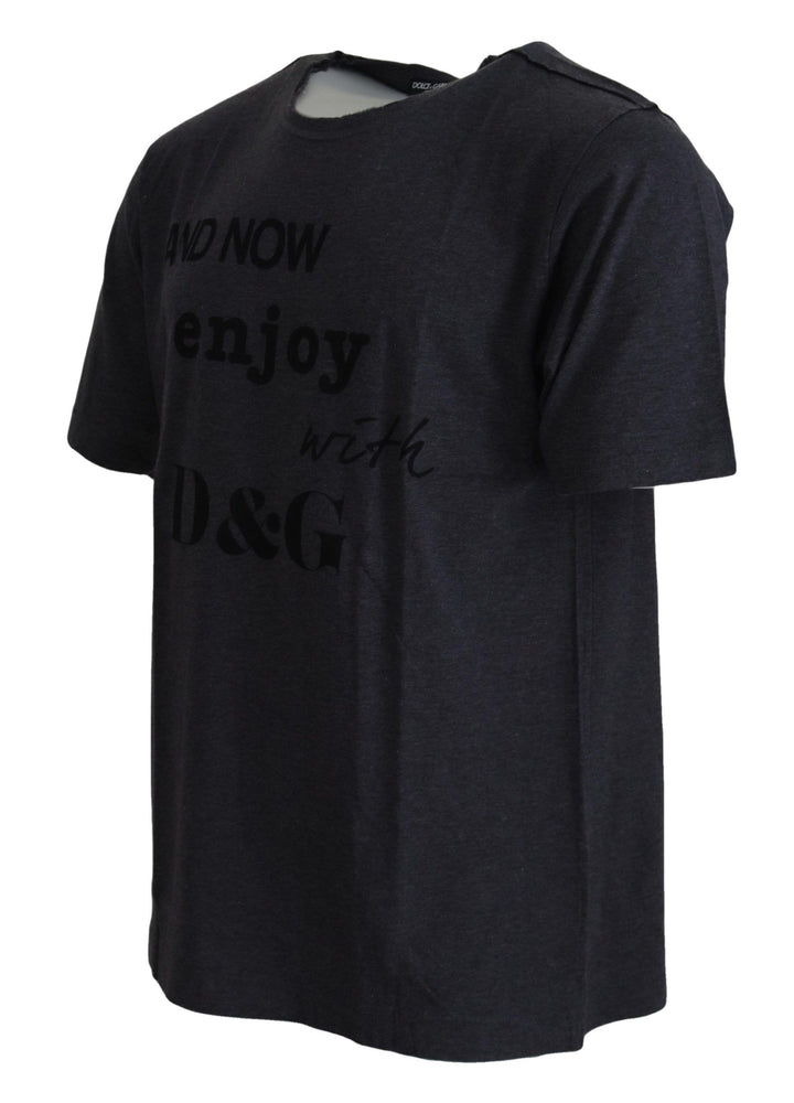 Dolce &amp; Gabbana Sample Sale Dolce &amp; Gabbana Gray Crewneck Cotton Short Sleeve T-shirt - | Designer outlet