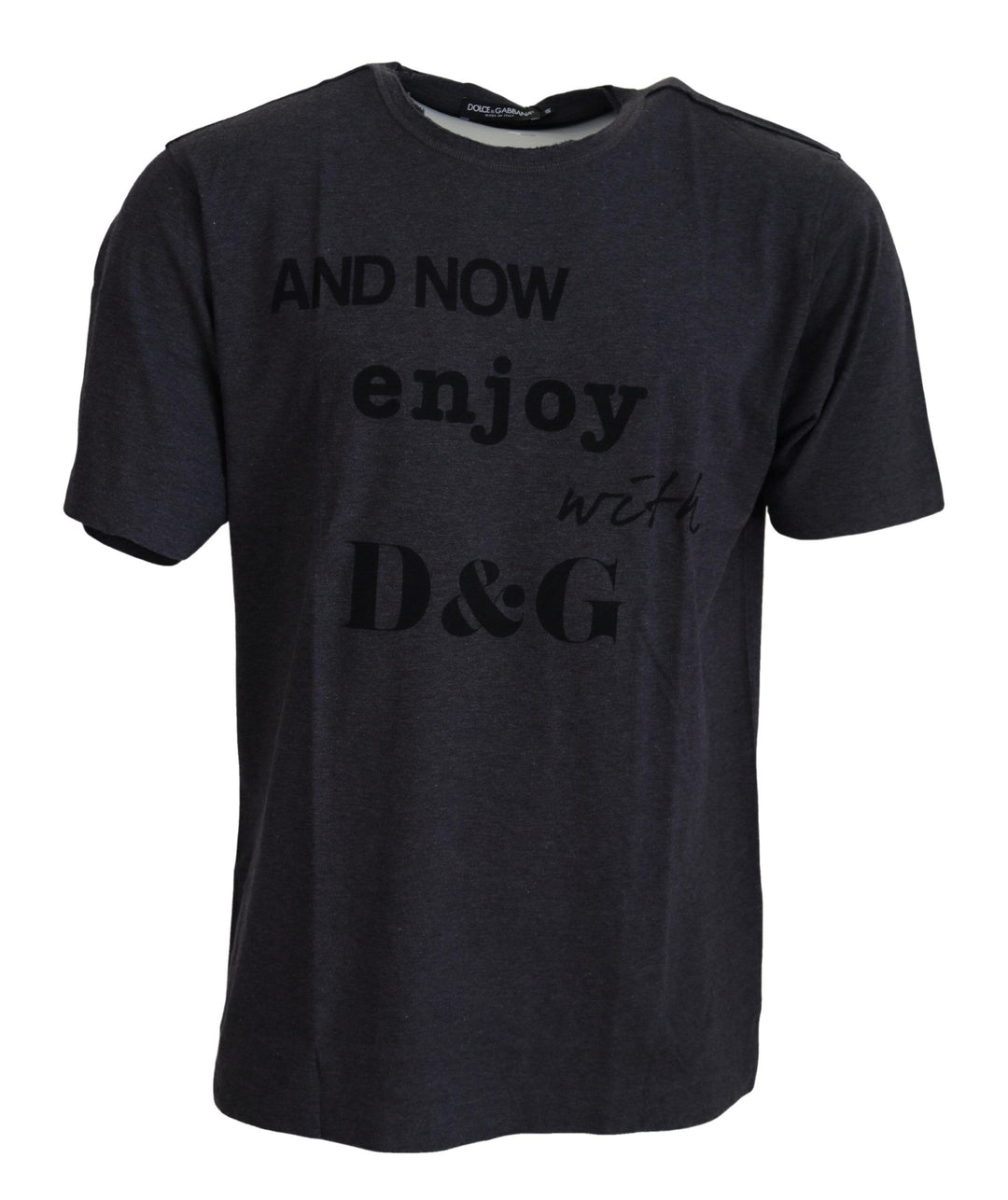 Dolce &amp; Gabbana Sample Sale Dolce &amp; Gabbana Gray Crewneck Cotton Short Sleeve T-shirt - | Designer outlet