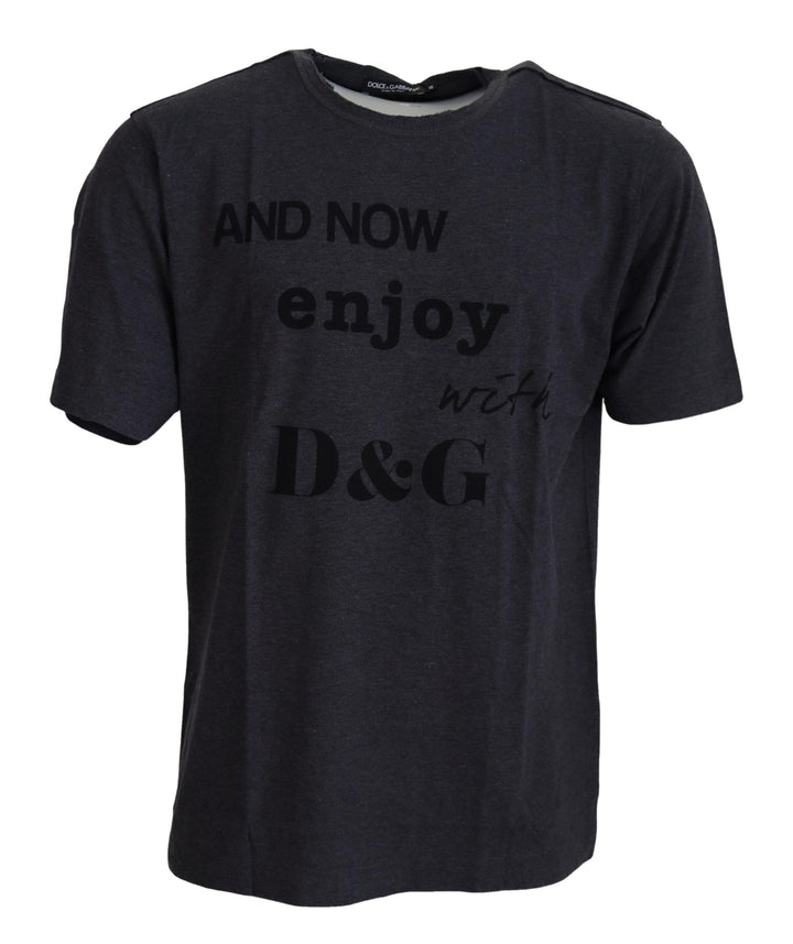 Dolce &amp; Gabbana Sample Sale Dolce &amp; Gabbana Gray Crewneck Cotton Short Sleeve T-shirt - | Designer outlet