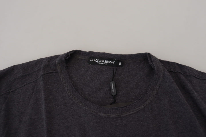 Dolce &amp; Gabbana Sample Sale Dolce &amp; Gabbana Gray Crewneck Cotton Short Sleeve T-shirt - | Designer outlet