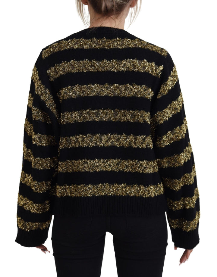 Dolce &amp; Gabbana Black Gold D&amp;G Crystal Cashmere Sweater by Dolce &amp; Gabbana outlet now on sale