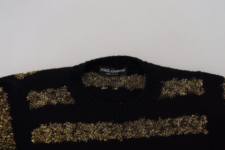 Dolce &amp; Gabbana Sample Sale Dolce &amp; Gabbana Black Gold D&amp;G Crystal Cashmere Sweater - | Designer outlet