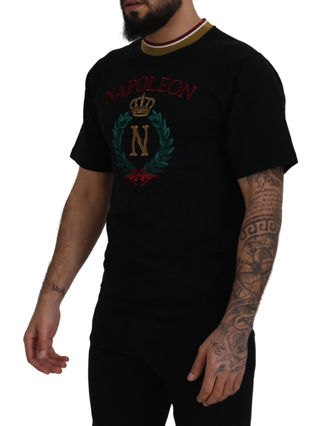 Dolce &amp; Gabbana Sample Sale Dolce &amp; Gabbana Black Cotton Embroidered Crewneck T-shirt - | Designer outlet