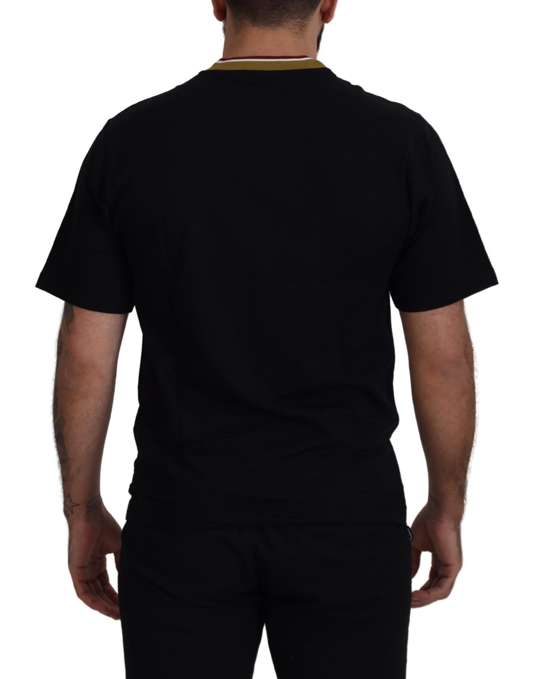 Dolce &amp; Gabbana Sample Sale Dolce &amp; Gabbana Black Cotton Embroidered Crewneck T-shirt - | Designer outlet