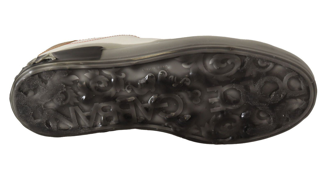 Dolce &amp; Gabbana Sample Sale Dolce &amp; Gabbana White Gold Leather Low Top Sneakers Casual Shoes - | Designer outlet