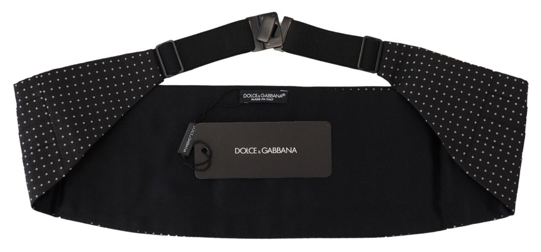 Dolce &amp; Gabbana Sample Sale Dolce &amp; Gabbana Black Polka Dot Wide Waist Men Belt Cummerband - | Designer outlet