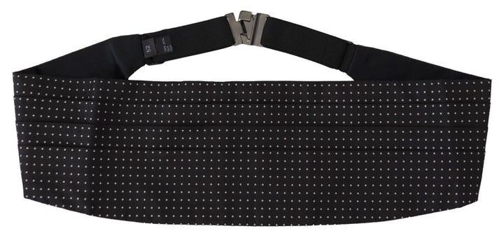 Dolce &amp; Gabbana Sample Sale Dolce &amp; Gabbana Black Polka Dot Wide Waist Men Belt Cummerband - | Designer outlet