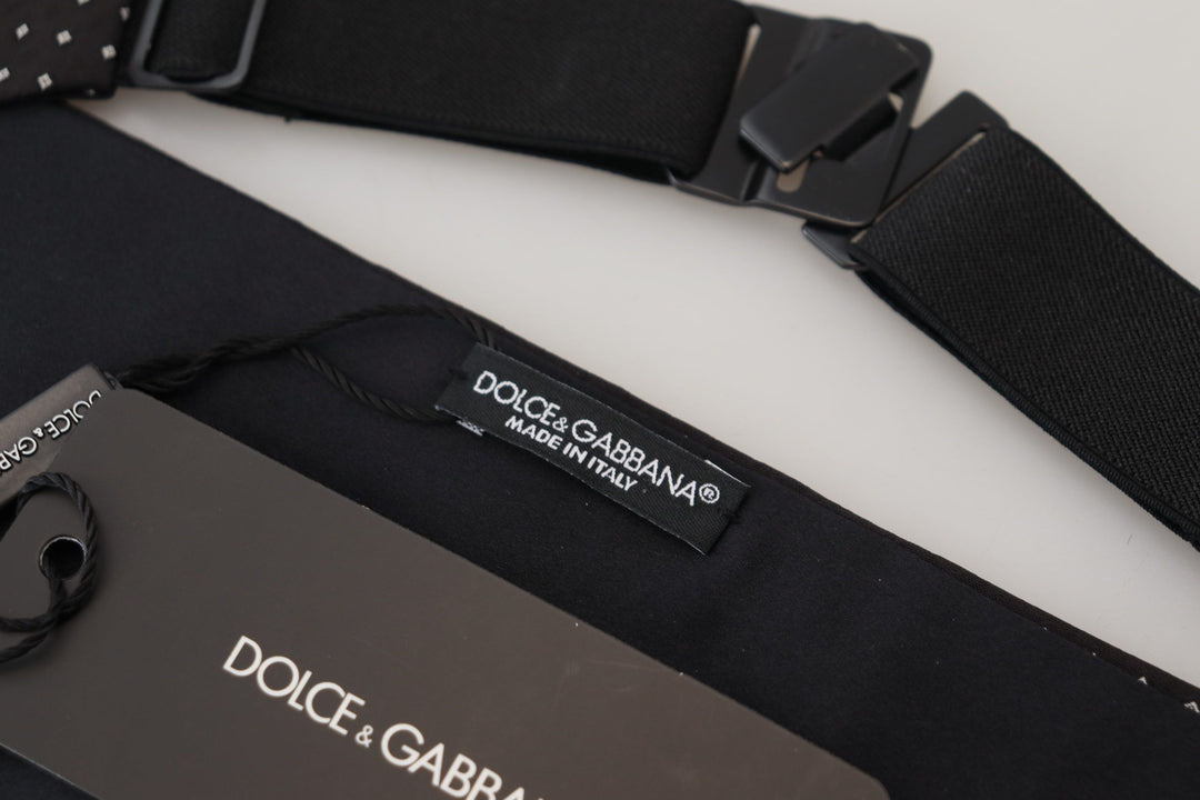 Dolce &amp; Gabbana Sample Sale Dolce &amp; Gabbana Black Polka Dot Wide Waist Men Belt Cummerband - | Designer outlet