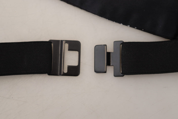 Dolce &amp; Gabbana Sample Sale Dolce &amp; Gabbana Black Polka Dot Wide Waist Men Belt Cummerband - | Designer outlet
