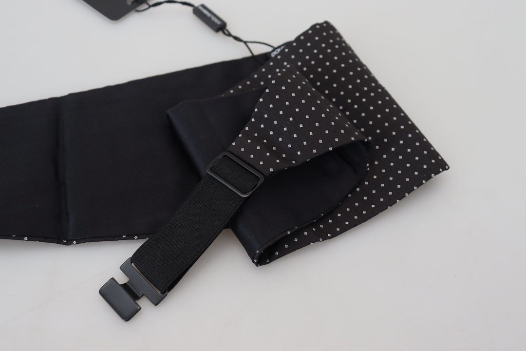Dolce &amp; Gabbana Sample Sale Dolce &amp; Gabbana Black Polka Dot Wide Waist Men Belt Cummerband - | Designer outlet