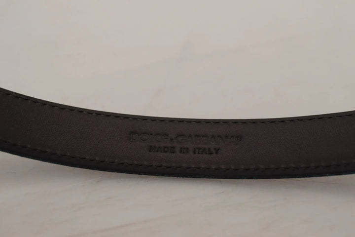 Dolce &amp; Gabbana Sample Sale | Dolce &amp; Gabbana Blue Jacquard Moire Silver Metal Belt Men - | Designer outlet
