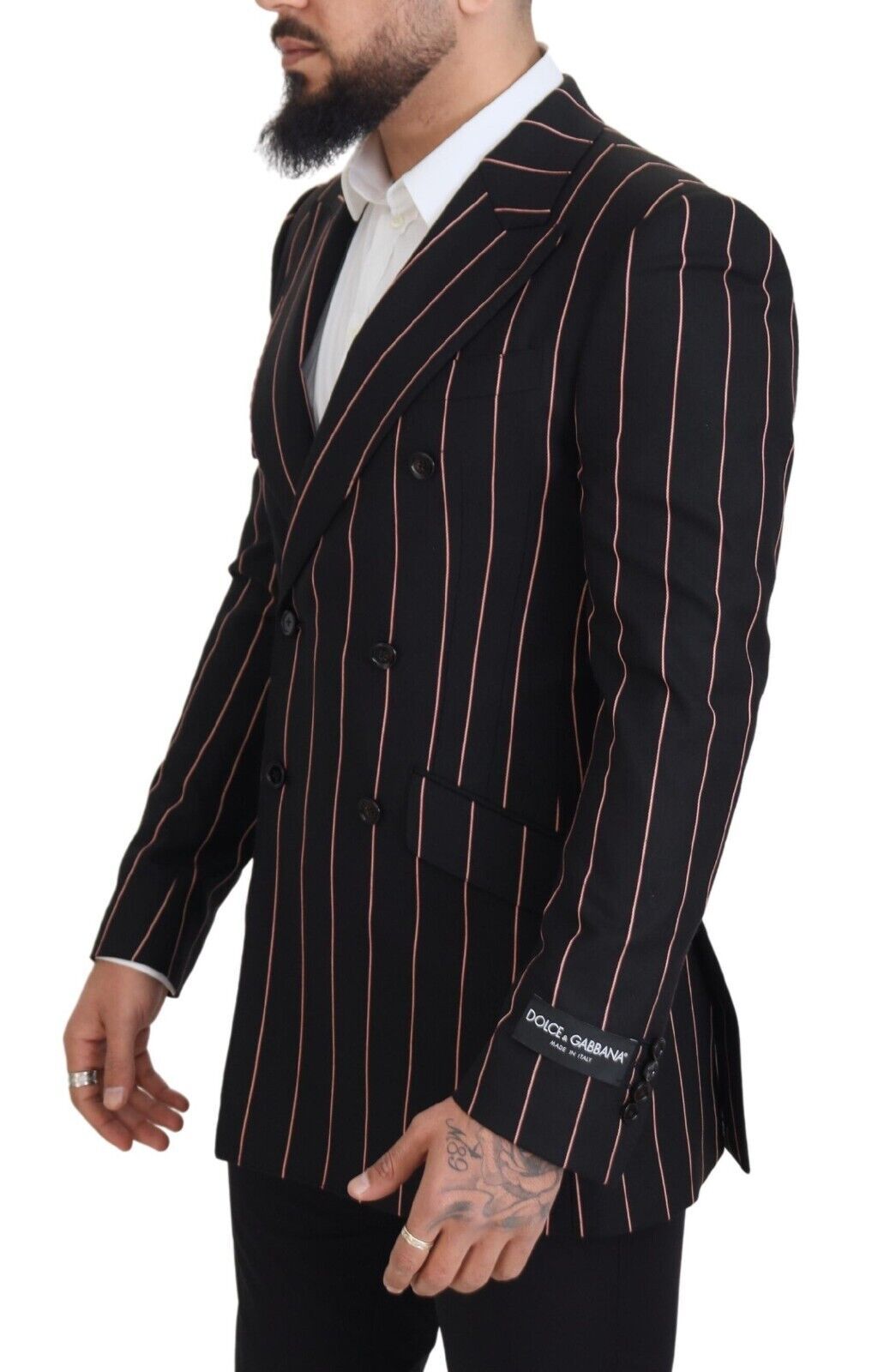 Dolce & Gabbana Elegant Slim Fit Double-Breasted Black Blazer