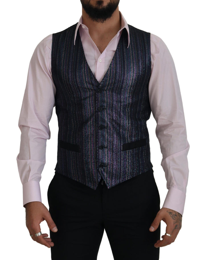 Dolce &amp; Gabbana Sample Sale Dolce &amp; Gabbana Multicolor Polyester Waistcoat Dress Formal Vest - | Designer outlet