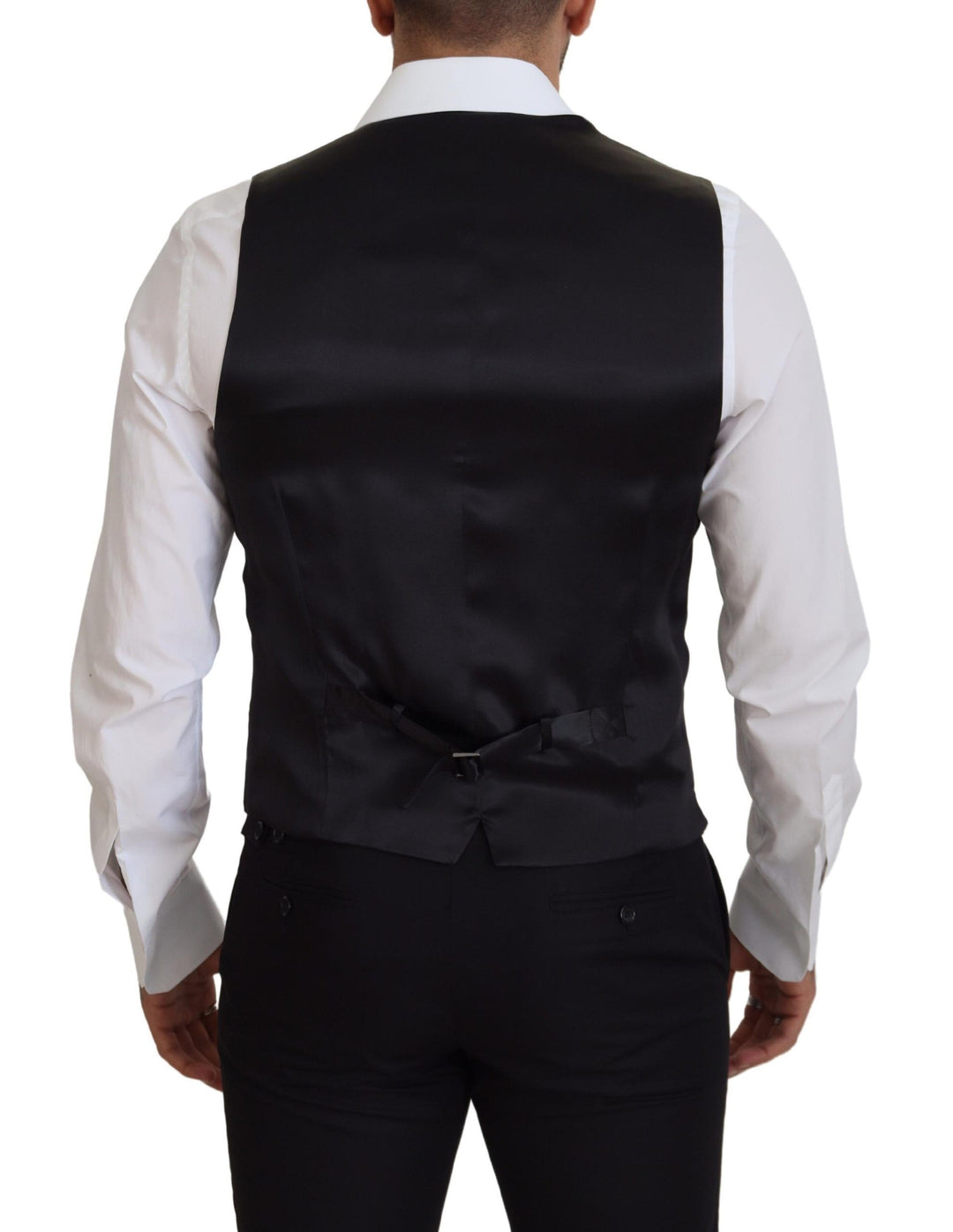 Dolce &amp; Gabbana Sample Sale Dolce &amp; Gabbana Black Virgin Wool Waistcoat Formal Dress Vest - | Designer outlet