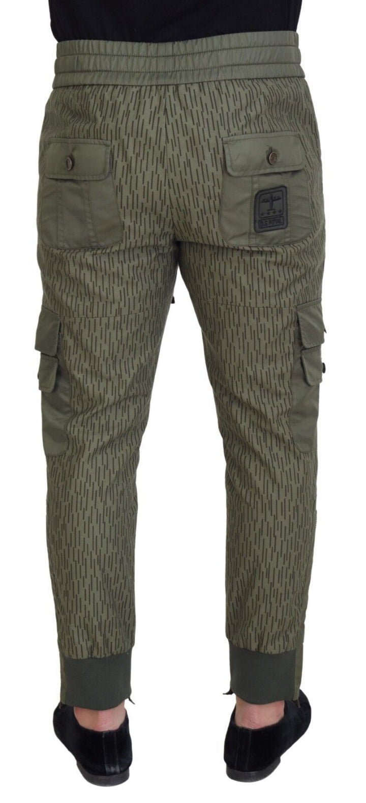 Dolce &amp; Gabbana Sample Sale Dolce &amp; Gabbana Green Striped Cargo Zipper Leg Men Trouser Pants - | Designer outlet