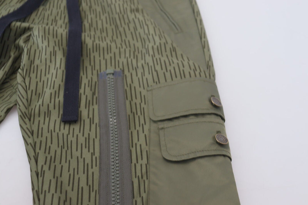 Dolce &amp; Gabbana Sample Sale Dolce &amp; Gabbana Green Striped Cargo Zipper Leg Men Trouser Pants - | Designer outlet
