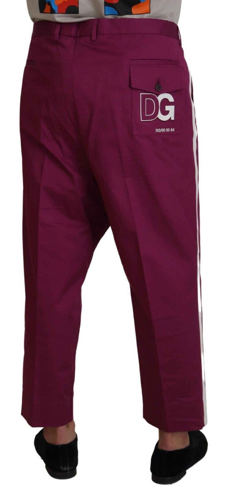 Dolce &amp; Gabbana Sample Sale Dolce &amp; Gabbana Magenta Cotton DG Logo Pocket Trouser Pants - | Designer outlet