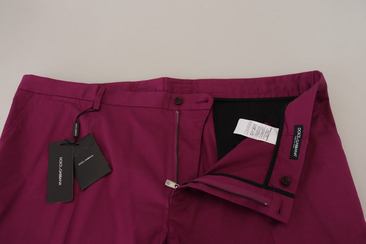 Dolce &amp; Gabbana Sample Sale Dolce &amp; Gabbana Magenta Cotton DG Logo Pocket Trouser Pants - | Designer outlet