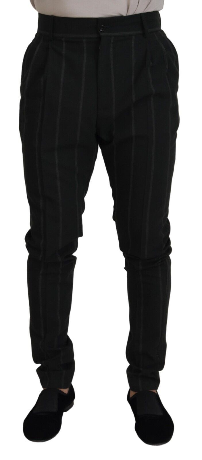 Dolce &amp; Gabbana Sample Sale Dolce &amp; Gabbana Black Striped Men Trousers Cotton Pants - | Designer outlet