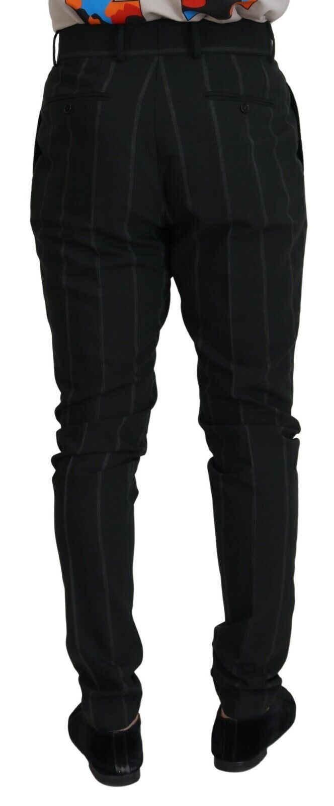 Dolce &amp; Gabbana Sample Sale Dolce &amp; Gabbana Black Striped Men Trousers Cotton Pants - | Designer outlet