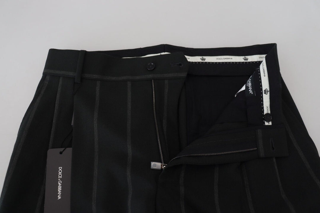 Dolce &amp; Gabbana Sample Sale Dolce &amp; Gabbana Black Striped Men Trousers Cotton Pants - | Designer outlet