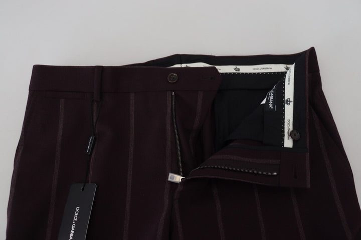 Dolce &amp; Gabbana Sample Sale Dolce &amp; Gabbana Brown Striped Men Trousers Cotton Pants - | Designer outlet