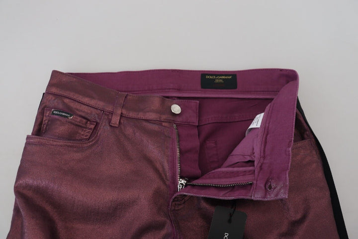 Dolce &amp; Gabbana Sample Sale Dolce &amp; Gabbana Magenta Cotton Men Casual Harness Denim Jeans - | Designer outlet