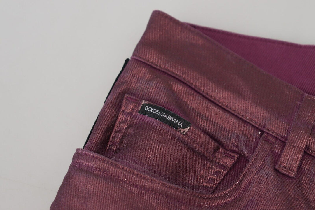 Dolce &amp; Gabbana Sample Sale Dolce &amp; Gabbana Magenta Cotton Men Casual Harness Denim Jeans - | Designer outlet