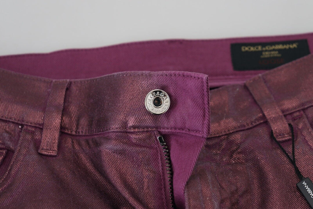 Dolce &amp; Gabbana Sample Sale Dolce &amp; Gabbana Magenta Cotton Men Casual Harness Denim Jeans - | Designer outlet