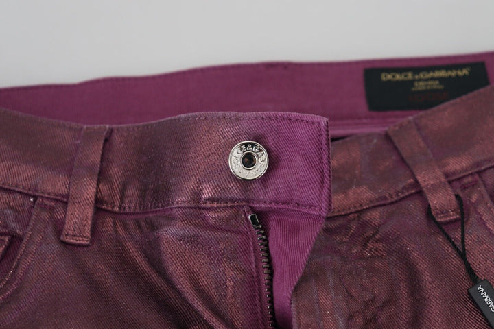 Dolce &amp; Gabbana Sample Sale Dolce &amp; Gabbana Magenta Cotton Men Casual Harness Denim Jeans - | Designer outlet