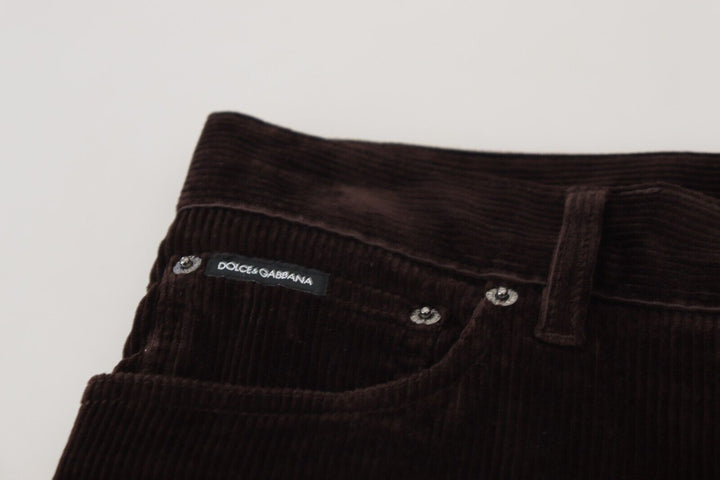 Dolce &amp; Gabbana Sample Sale Dolce &amp; Gabbana Brown Corduroy Men Casual Trouser Pants - | Designer outlet