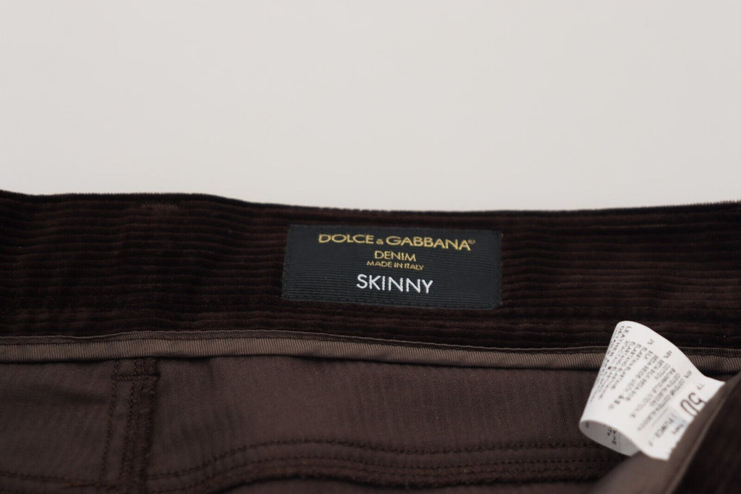 Dolce &amp; Gabbana Sample Sale Dolce &amp; Gabbana Brown Corduroy Men Casual Trouser Pants - | Designer outlet