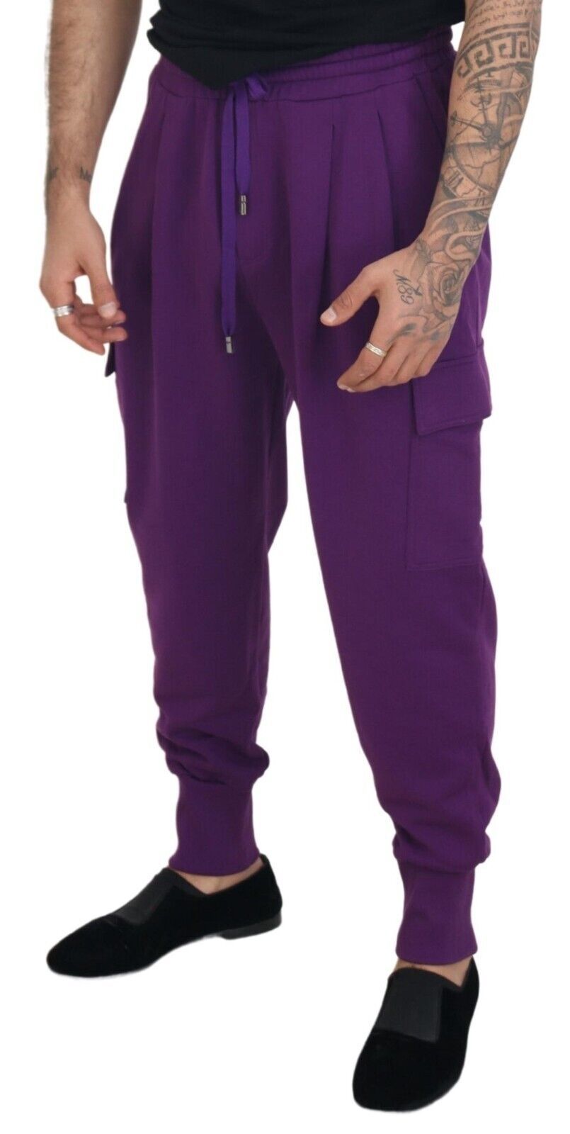 Dolce &amp; Gabbana Sample Sale Dolce &amp; Gabbana Purple Cotton Cargo Sweatpants Jogging Pants - | Designer outlet