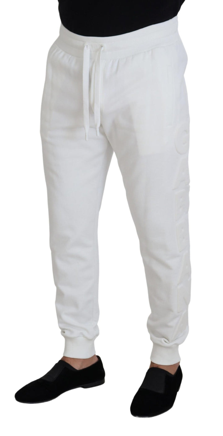 Dolce &amp; Gabbana Sample Sale Dolce &amp; Gabbana White Sport Logo Cotton Sweatpants Trousers Pants - | Designer outlet