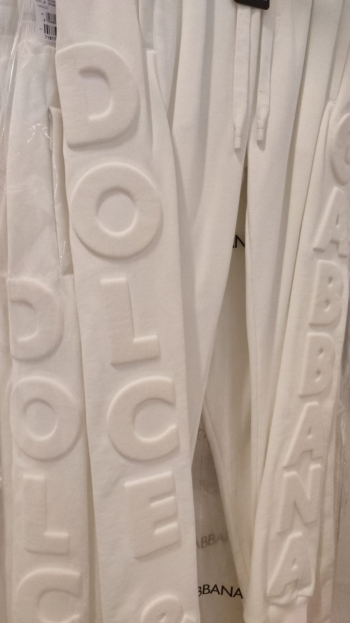 Dolce &amp; Gabbana Sample Sale Dolce &amp; Gabbana White Sport Logo Cotton Sweatpants Trousers Pants - | Designer outlet