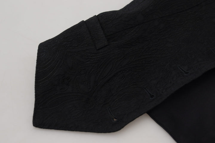 Dolce &amp; Gabbana Sample Sale Dolce &amp; Gabbana Black Brocade Button Down Sleeveless Vest Top - | Designer outlet
