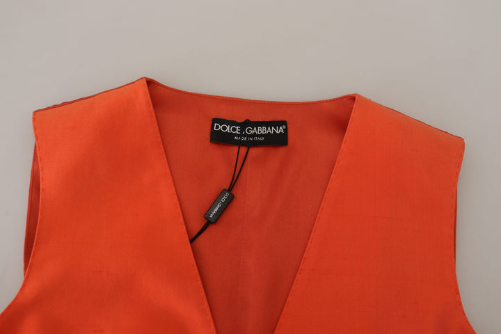 Dolce &amp; Gabbana Sample Sale Dolce &amp; Gabbana Orange Sleeveless Waistcoat Cropped Vest Top - | Designer outlet