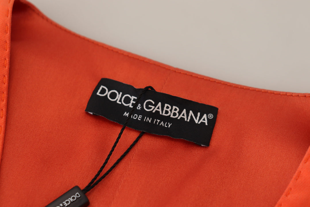 Dolce &amp; Gabbana Sample Sale Dolce &amp; Gabbana Orange Sleeveless Waistcoat Cropped Vest Top - | Designer outlet