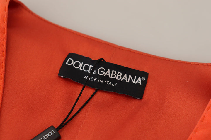 Dolce &amp; Gabbana Sample Sale Dolce &amp; Gabbana Orange Sleeveless Waistcoat Cropped Vest Top - | Designer outlet