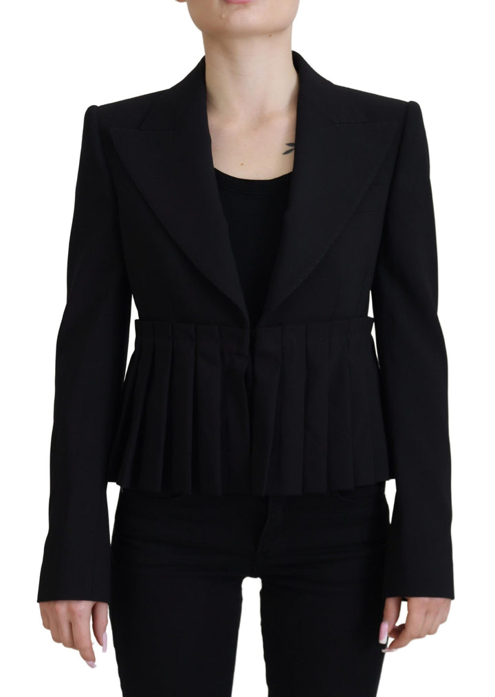 Dolce & Gabbana - Dolce & Gabbana Elegant Black Stretch Wool Blazer - JKT3483 - 38 - Ask Me Wear