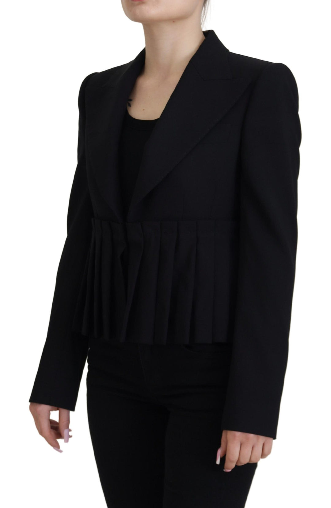 Dolce & Gabbana - Dolce & Gabbana Elegant Black Stretch Wool Blazer - JKT3483 - 38 - Ask Me Wear